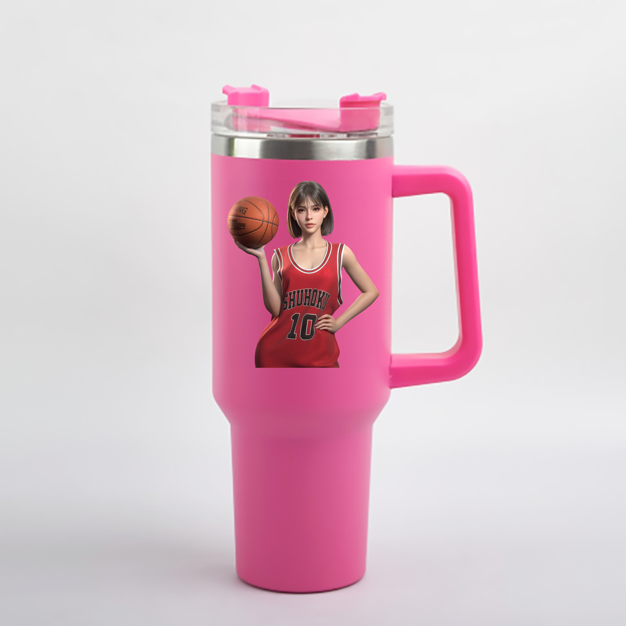 （画像用） SLAM DUNK／スラムダンク 1200mL車用タンブラー - クリスタルステッカー（プラスチックストロー付き）
